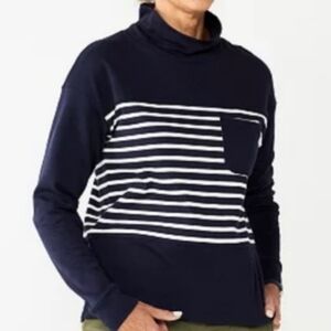 Croft & Barrow Mock Neck Long Sleeve Fleece Lined Sweater